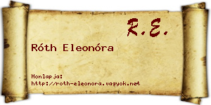 Róth Eleonóra névjegykártya